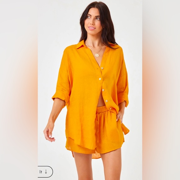 L*Space Orange Women's Shorts - Picture 1 of 6